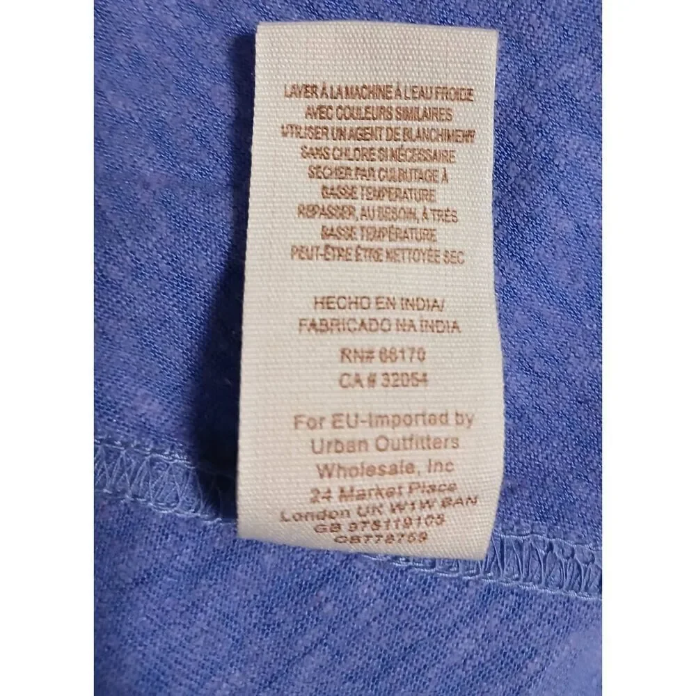 Free People womens medium linen cotton Lilac purple  flare top patchwork